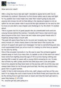 Baker FB leaving message