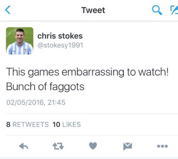 Stokes homophobic slur